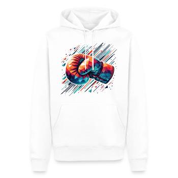 gant de boxe coloré Style Polygon - Sweat à capuche Premium bio Homme - blanc - Devant - Nico (187cm)