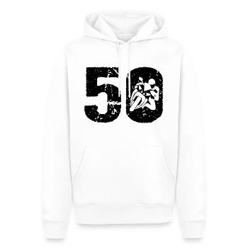 Motorcycle 50 Motorcyclist Moto - Men’s Premium Organic Hoodie - white - Front - Nico (187cm)