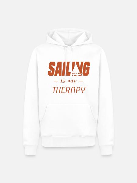 sailing is my therapy - Männer Premium Bio Hoodie - Weiß