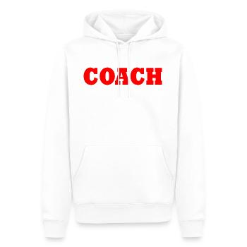 Entraîneur - Sweat à capuche Premium bio Homme - blanc - Devant - Nico (187cm)