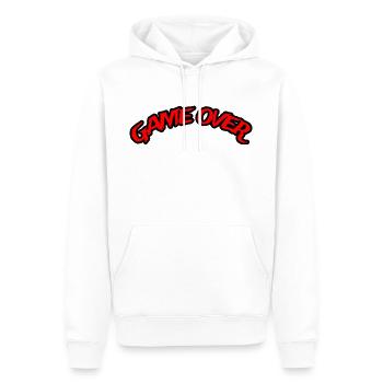 GAME OVER - Männer Premium Bio Hoodie - Weiß - Vorne - Nico (187cm)