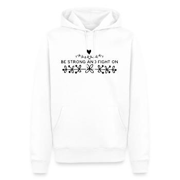 Soyez forts et combattez le cancer - Sweat à capuche Premium bio Homme - blanc - Devant - Nico (187cm)