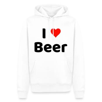 I LOVE BEER - Tolles Design für Bierliebhaber!! - Männer Premium Bio Hoodie - Weiß - Vorne - Nico (187cm)