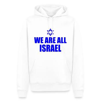 We are all israel - Sweat à capuche Premium bio Homme - blanc - Devant - Nico (187cm)