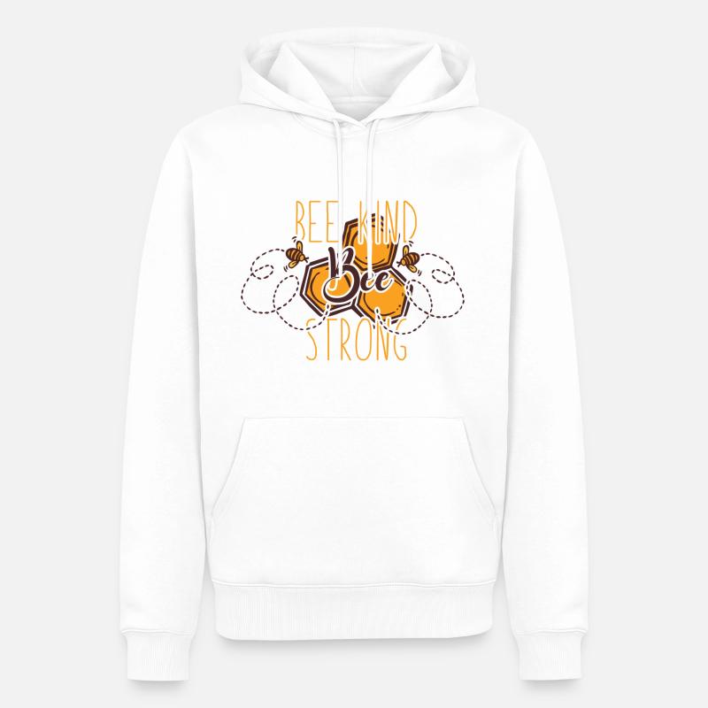 Bee Kind Bee Strong - Männer Premium Bio Hoodie - Weiß