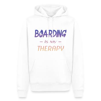 boarding is my therapy - Männer Premium Bio Hoodie - Weiß - Vorne - Nico (187cm)
