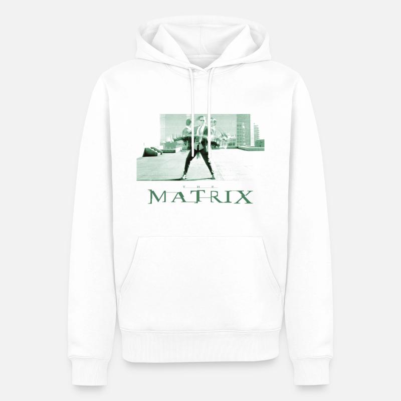 The Matrix Agent Smith - Männer Premium Bio Hoodie - Weiß