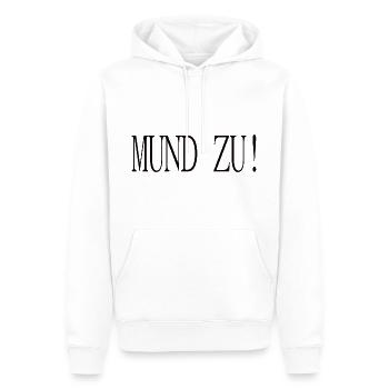 Mund Zu - Humor - Männer Premium Bio Hoodie - Weiß - Vorne - Nico (187cm)