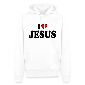 I love jesus - Männer Premium Bio Hoodie - Weiß - Vorne - Nico (187cm)