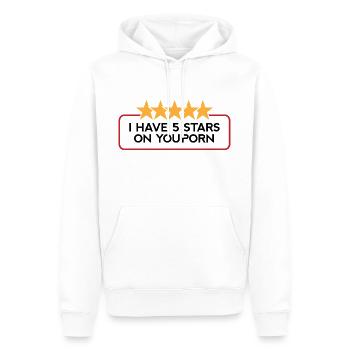 Je ai cinq étoiles sur YouPorn! - Sweat à capuche Premium bio Homme - blanc - Devant - Nico (187cm)