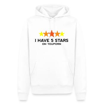 Je ai cinq étoiles sur YouPorn! - Sweat à capuche Premium bio Homme - blanc - Devant - Nico (187cm)