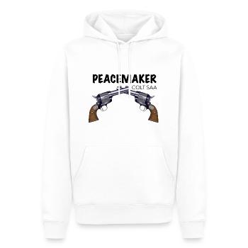 Revolver Colt SAA Peacemaker - Männer Premium Bio Hoodie - Weiß - Vorne - Nico (187cm)