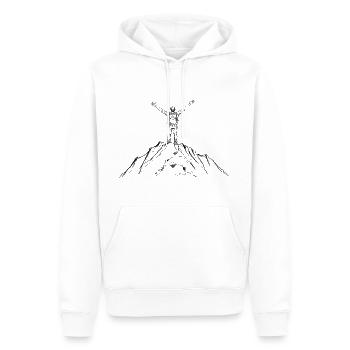 Alpiniste au sommet - Sweat à capuche Premium bio Homme - blanc - Devant - Nico (187cm)