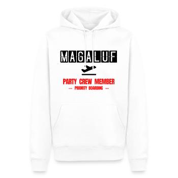 Magaluf Party Crew Member - Männer Premium Bio Hoodie - Weiß - Vorne - Nico (187cm)