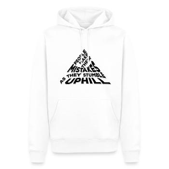Jordan Peterson Zitat: "Stumble Uphill" - Männer Premium Bio Hoodie - Weiß - Vorne - Nico (187cm)