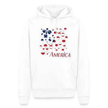 America - Männer Premium Bio Hoodie - Weiß - Vorne - Nico (187cm)