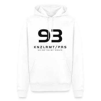 KNZLRMT/PARIS, Künstlerkollektive 93, Letter - Männer Premium Bio Hoodie - Weiß - Vorne - Nico (187cm)