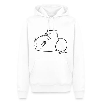 Lazy Cat - Männer Premium Bio Hoodie - Weiß - Vorne - Nico (187cm)