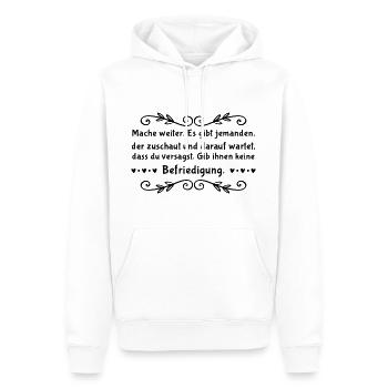 Mache Weiter Motivation Spruch Zitat - Männer Premium Bio Hoodie - Weiß - Vorne - Nico (187cm)