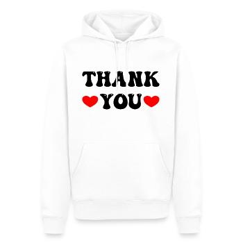 Thank You Herzen - Männer Premium Bio Hoodie - Weiß - Vorne - Nico (187cm)