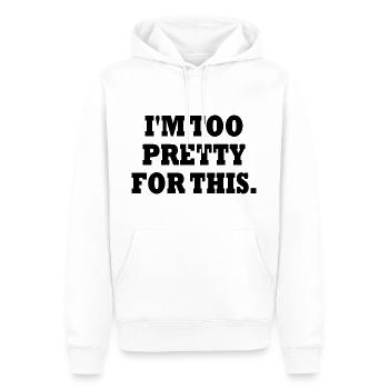 I'M TOO PRETTY FOR THIS - Männer Premium Bio Hoodie - Weiß - Vorne - Nico (187cm)
