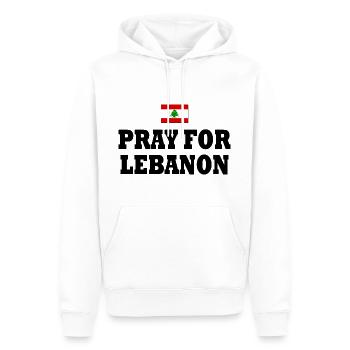 Pray for lebanon - Sweat à capuche Premium bio Homme - blanc - Devant - Nico (187cm)