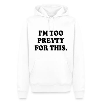I'M TOO PRETTY FOR THIS - Männer Premium Bio Hoodie - Weiß - Vorne - Nico (187cm)