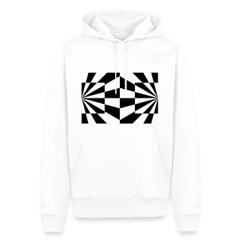 Optische Täuschung im Op-Art Stil - Männer Premium Bio Hoodie - Weiß - Vorne - Nico (187cm)