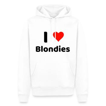 I LOVE BLONDIES - Men’s Premium Organic Hoodie - white - Front - Nico (187cm)
