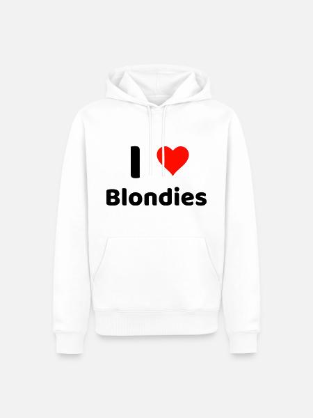 J’ADORE LES BLONDIES - Sweat à capuche Premium bio Homme - blanc