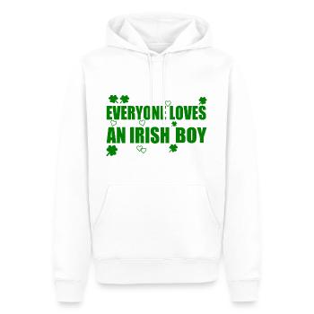 everyone loves an irish boy - Sweat à capuche Premium bio Homme - blanc - Devant - Nico (187cm)