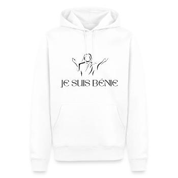Je suis bénie - Sweat à capuche Premium bio Homme - blanc - Devant - Nico (187cm)