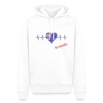 Australien Herz Herzschlag Australia - Männer Premium Bio Hoodie - Weiß - Vorne - Nico (187cm)