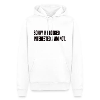 Sorry If I Looked Interested - Funny saying - Men’s Premium Organic Hoodie - white - Front - Nico (187cm)