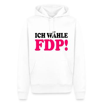 Fdp - ich wähle fdp - Männer Premium Bio Hoodie - Weiß - Vorne - Nico (187cm)