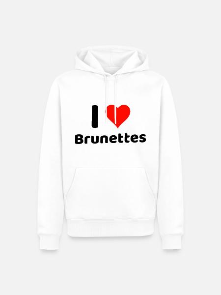 I LOVE BRUNETTES - Men’s Premium Organic Hoodie - white