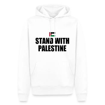 Stand with palestine - Sweat à capuche Premium bio Homme - blanc - Devant - Nico (187cm)