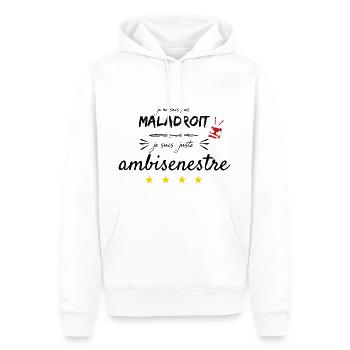 Je ne suis pas maladroit - Sweat à capuche Premium bio Homme - blanc - Devant - Nico (187cm)