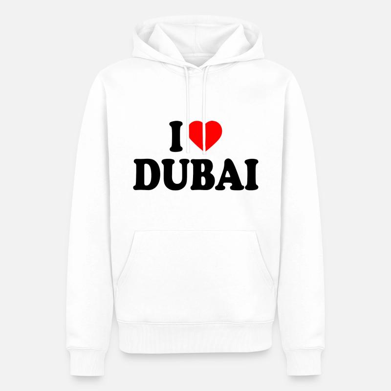 I love Dubai - Sweat à capuche Premium bio Homme - blanc