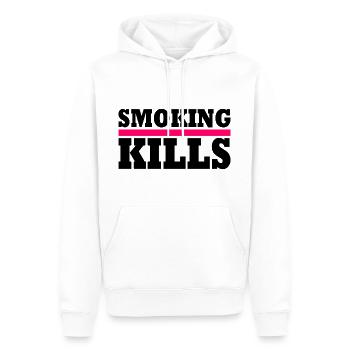 Smoking kills - Sweat à capuche Premium bio Homme - blanc - Devant - Nico (187cm)