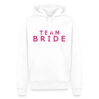 Team bride - Sweat à capuche Premium bio Homme - blanc - Devant - Nico (187cm)