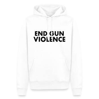 END GUN VIOLENCE - Sweat à capuche Premium bio Homme - blanc - Devant - Nico (187cm)