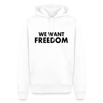 We want freedom - Männer Premium Bio Hoodie - Weiß - Vorne - Nico (187cm)