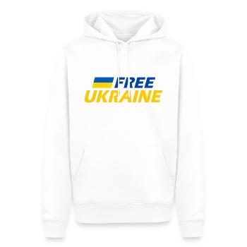 Free ukraine - Sweat à capuche Premium bio Homme - blanc - Devant - Nico (187cm)