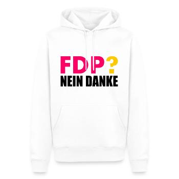 Fdp nein danke - Männer Premium Bio Hoodie - Weiß - Vorne - Nico (187cm)