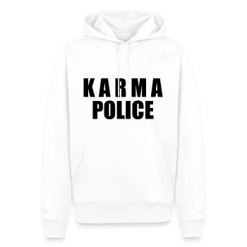 Karma police - Sweat à capuche Premium bio Homme - blanc - Devant - Nico (187cm)