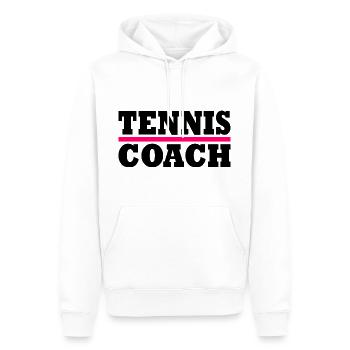 Tennis coach - Sweat à capuche Premium bio Homme - blanc - Devant - Nico (187cm)