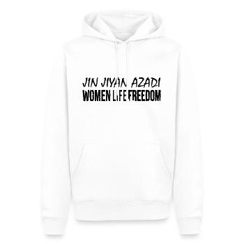 jin jiyan azadi women life freedom iran - Sweat à capuche Premium bio Homme - blanc - Devant - Nico (187cm)