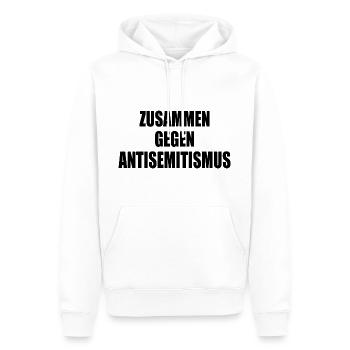 zusammen gegen antisemitismus - Männer Premium Bio Hoodie - Weiß - Vorne - Nico (187cm)