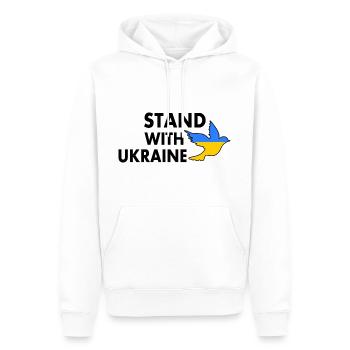 stand with ukraine - Männer Premium Bio Hoodie - Weiß - Vorne - Nico (187cm)